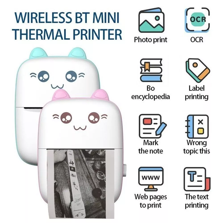 Mini Impressora Térmica Portátil Bluetooth Portátil De Mano